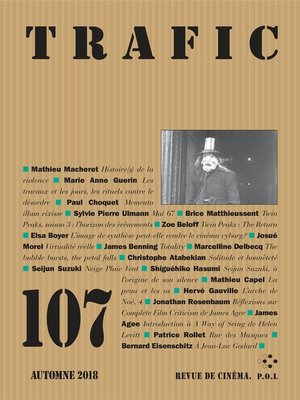 cover image of Trafic N° 107 (Automne 2018)